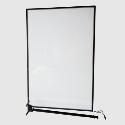 PANEL MENU SLIM BOX COLGANTE NEGRO CON BRAZO TELESCOPICO (600X900) COLOR: NEGRO