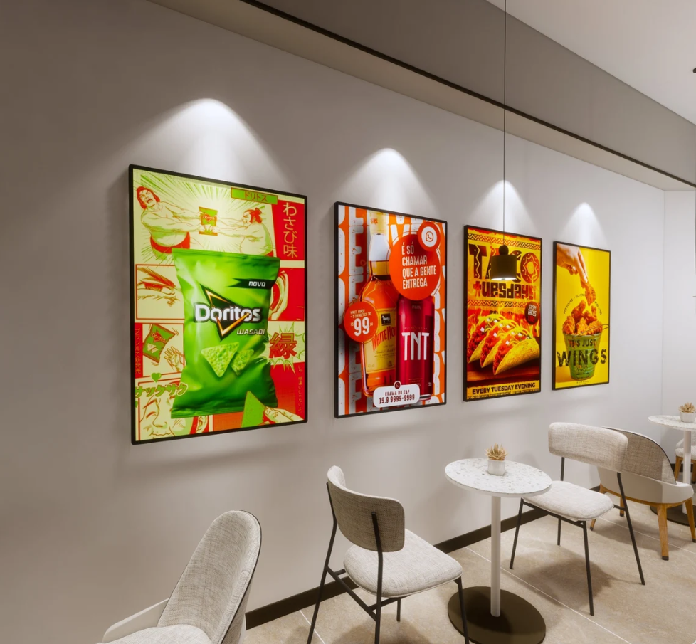 CAJA DE LUZ VIDRIO TEMPLADO BORDE GRIS FORMATO A1 (59.4*84.1 CMS)