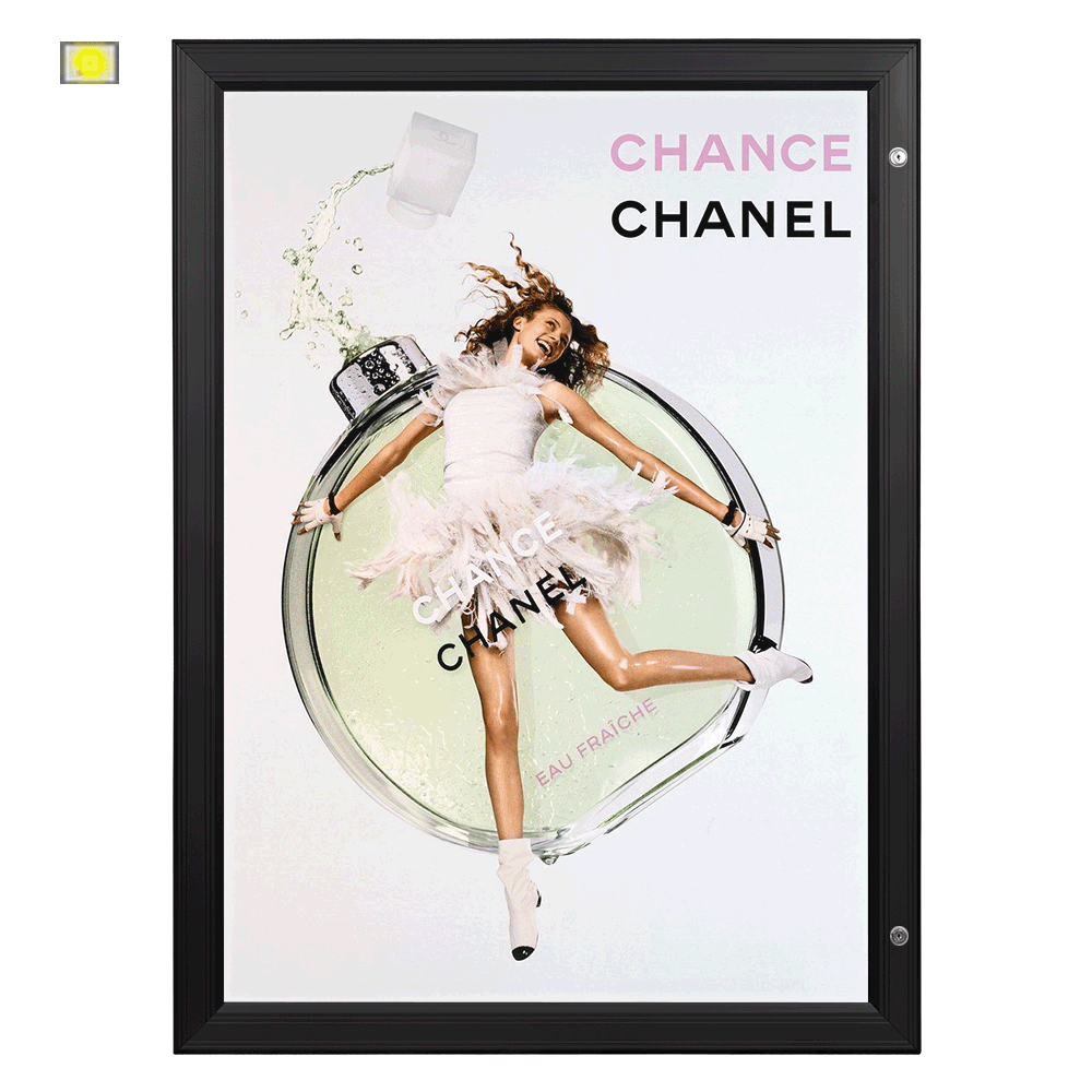 CAJA DE LUZ VIDRIO TEMPLADO BORDE GRIS FORMATO A4 (21*29.7 CMS)